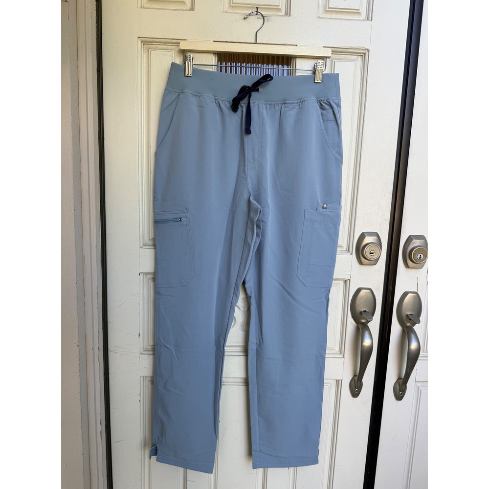 Figs High Waisted Yola Scrub Pants Dusty Blue Technical Collection Size Large